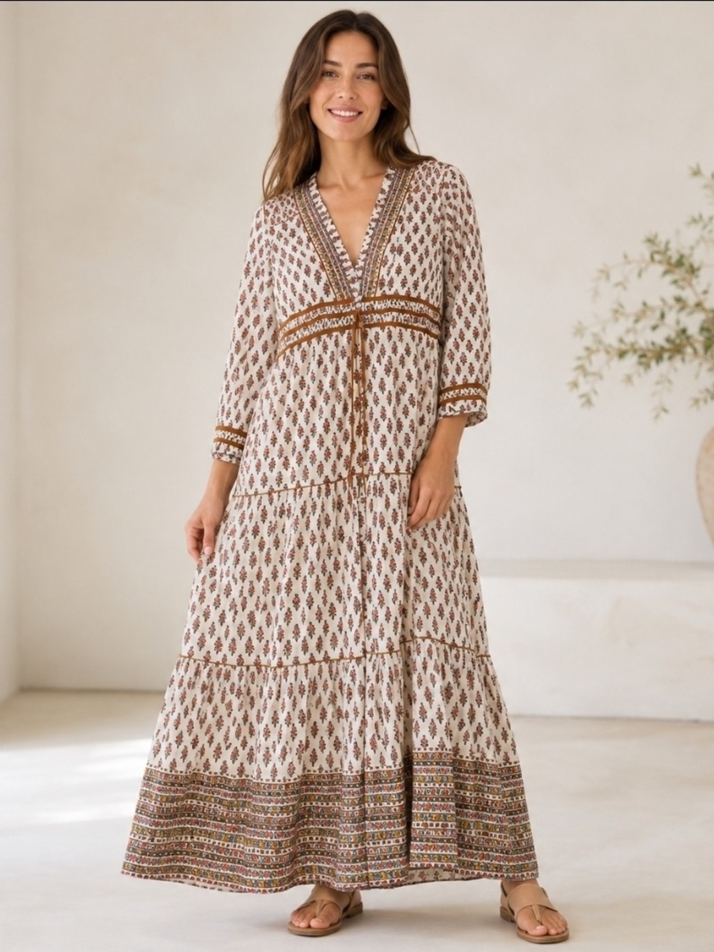 Veronica Beard Alessandra Floral Cotton Midi Dress Size 4